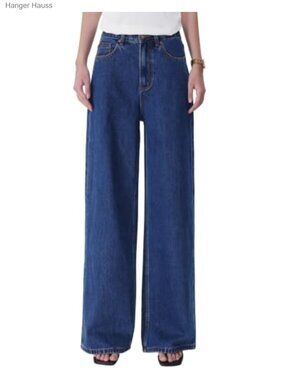 Tall Women High Rise Wide Leg Vintage Jeans Lyocell Cotton Blend